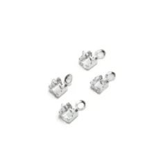 Rhinstone banding Brass End Cap SS 10 Silver