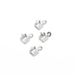 Rhinstone banding Brass End Cap SS 12 Silver