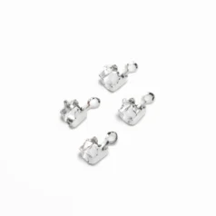 Rhinstone banding Brass End Cap SS 14 Silver