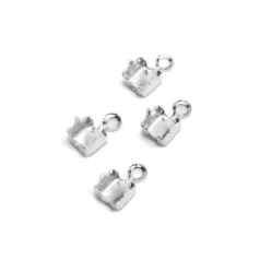 Rhinstone banding Brass End Cap SS 16 Silver