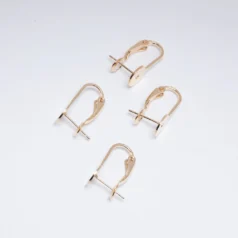 14 Kt Gold Plated Stud Omega Back post Earring  8mm