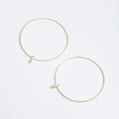 Notched Beading Hoop with 14 Kt Gold Plated 51mm