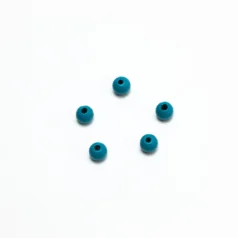 Bead, Preciosa Czech Wood Beads, 6mm Round  - Turquoise Lacquered (Hole Size 1.8mm)