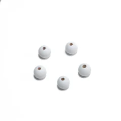 Bead, Preciosa Czech Wood Beads, 8mm Round - White (Hole Size 2
