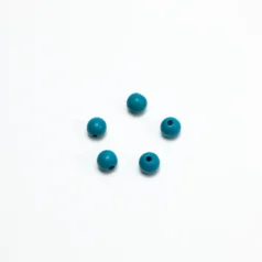 Bead, Preciosa Czech Wood Beads, 8mm Round - Turquoise Lacqured (Hole Size 2mm)