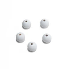 Bead, Preciosa Czech Wood Beads, 10mm Round - White  (Hole
