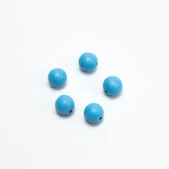 Bead, Preciosa Czech Wood Beads, 12mm Round - Light Blue Lacquered (Hole Size 2.5mm)
