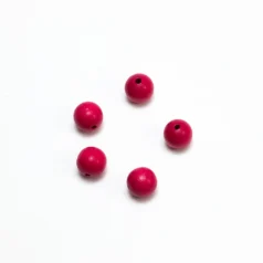 Bead, Preciosa Czech Wood Beads, 12mm Round - Fushia Lacqured (Hole Size 2.5mm)