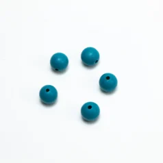 Bead, Preciosa Czech Wood Beads, 12mm Round - Turquoise Lacqured (Hole Size 2.5mm)
