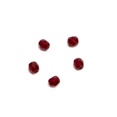 Preciosa Czech Fire-Polished Beads, 4mm Round - Medium Red