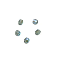 Preciosa Czech Fire-Polished Beads, 4mm Round - Montana Sapphire AB