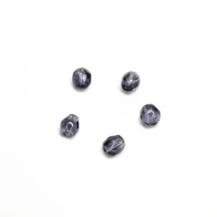 Preciosa Czech Fire-Polished Beads, 4mm Speckled - Montana Blue