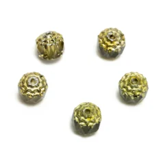 Preciosa Czech Fire-Polished Beads, 8mm Barrel Silvertipped - Olivine