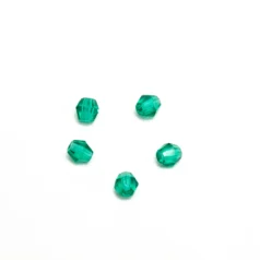 Preciosa Czech Fire-Polished Beads, 4mm Bicone - Teal Green