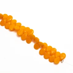 Preciosa Czech Glass Pip Beads, 5x7mm - Opaque Orange
