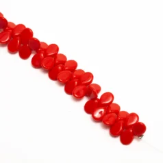 Preciosa Czech Glass Pip Beads, 5x7mm - Opaque Red