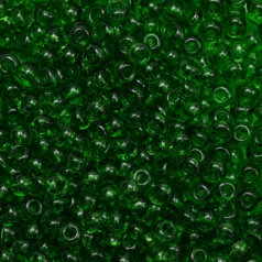 Czech Seed Beads, 6/0 - Transparent Medium Green (loose)