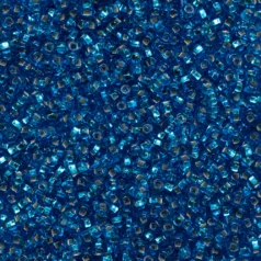 Czech Seed Beads, 10/0 - Silverlined Dark Aqua (loose)