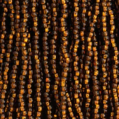 Czech Seed Beads, 11/0 - Silverlined Dark Smoke Topaz (strung)
