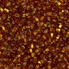 Czech Seed Beads, 6/0 - Silverlined Topaz (loose)