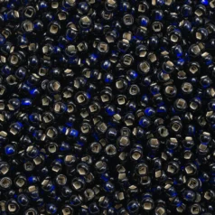 Czech Seed Beads, 8/0 - Silverlined Dark Sapphire square hole (loose)