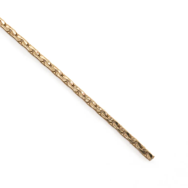 Chain, Gold  plated brass, 1.32mm (width) flat cable link