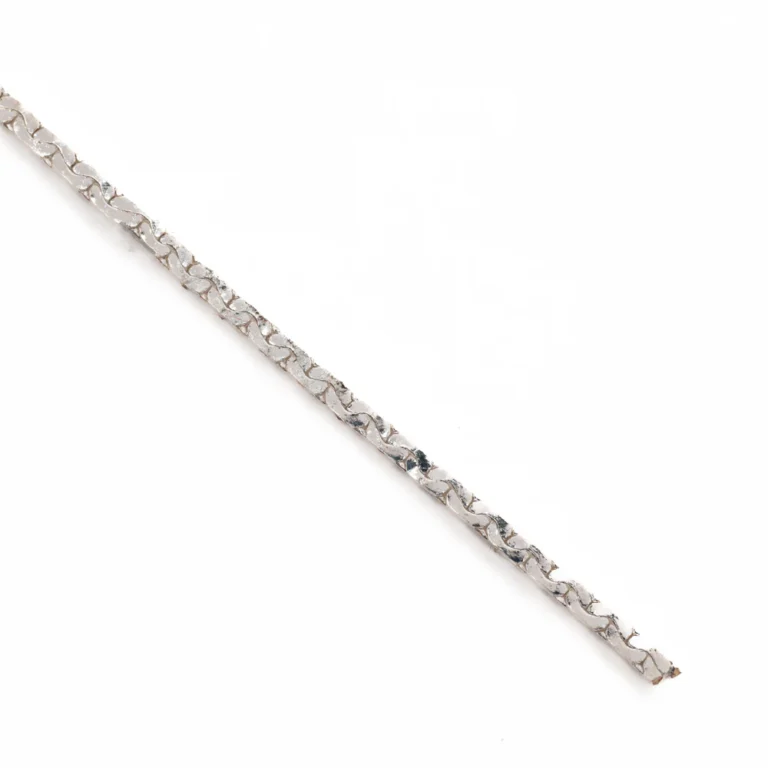 Chain, Silver  plated brass, 1.32mm (width) flat cable link