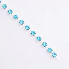 Alternative view of Aqua Rhinestone Banding Size 8 (approx. 2.3- 2.4mm)