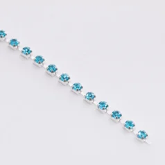 Alternative view of Aqua Rhinestone Banding Size 14 ( Approx.3.4- 3.5mm)