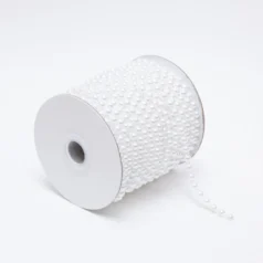 Plastic Pearl trimming #13  6mm, 30YDS/sp, white