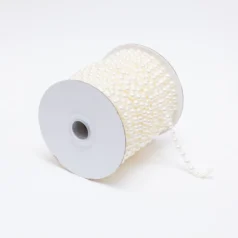 Plastic Pearl trimming #13  6mm, 30YDS/sp, Cream
