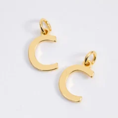Brass Plain Letter C 18K Gold Plating