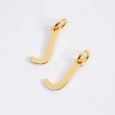 Brass Plain Letter J 18K Gold Plating