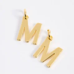 Brass Plain Letter M 18K Gold Plating