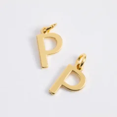 Brass Plain Letter P 18K Gold Plating