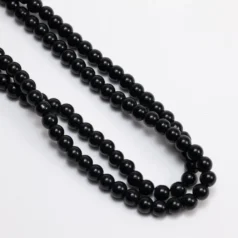 Glass Pearl 6 mm Black  80 cm/ St