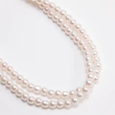 Glass Pearl 6 mm Cream Rose 80 cm/ St