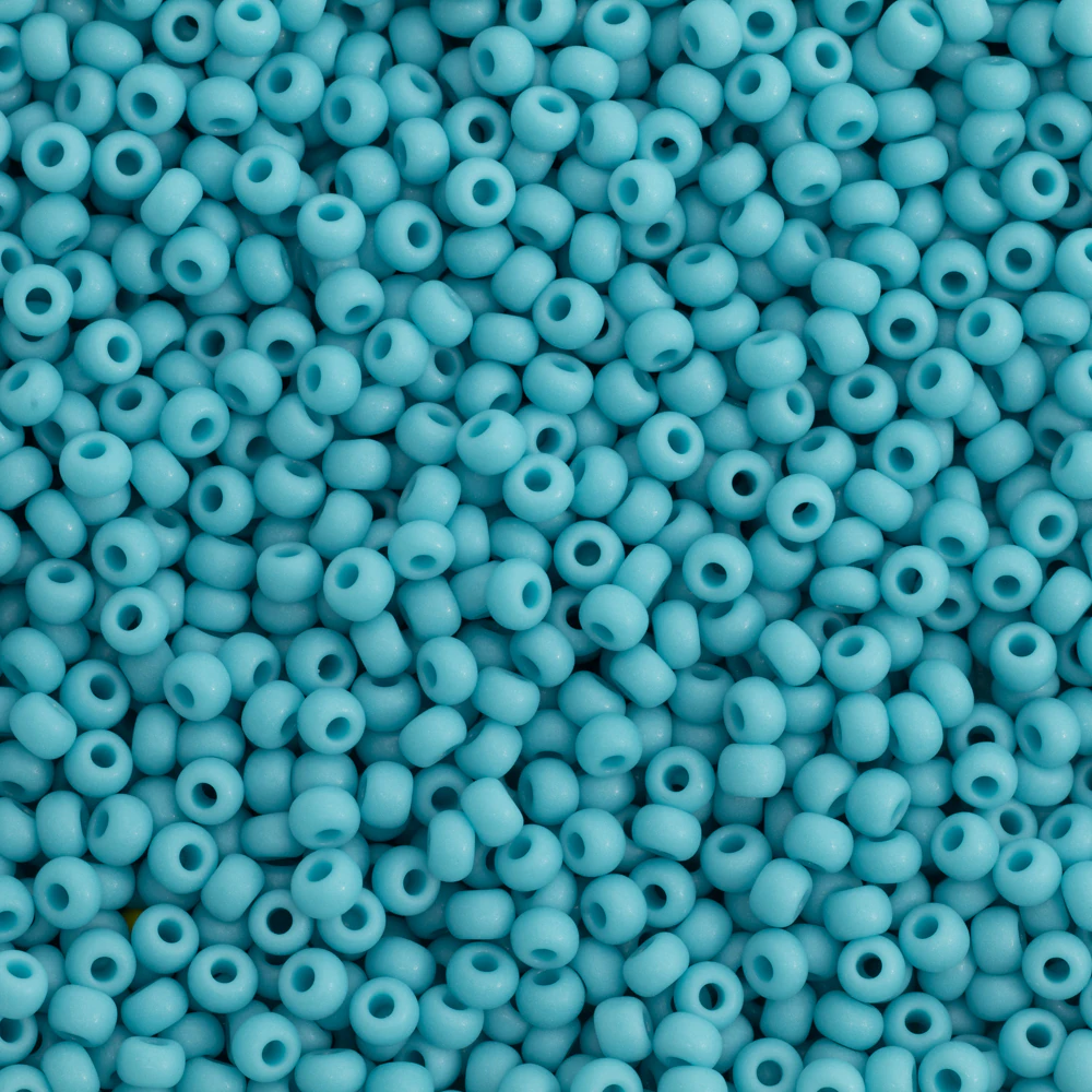 Czech Seed Beads, 10/0 Opaque Matt Light Blue Turquoise (loose