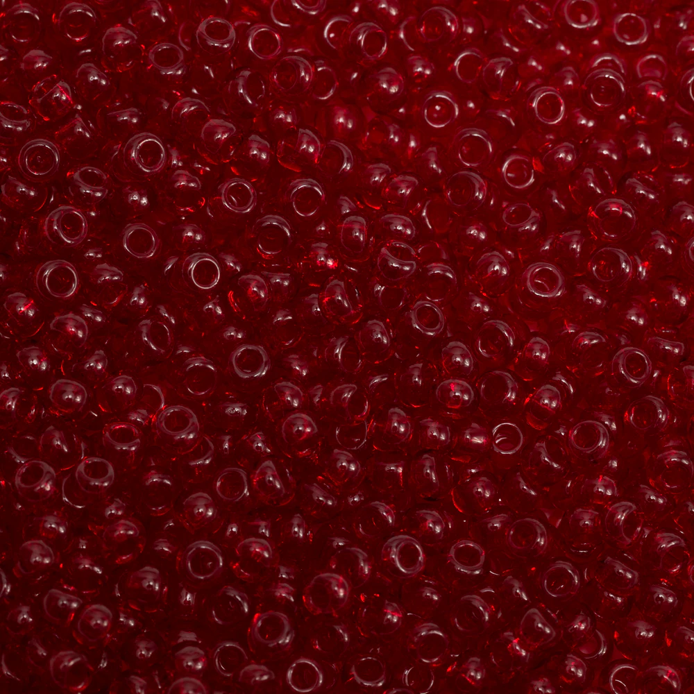 Czech Seed Beads, 8/0 - Transparent Ruby (loose)