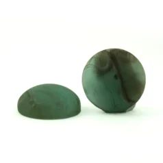 19 mm Round Resin Matt Cabochon - Green Marble