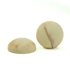 19 mm Round Resin Matt Cabochon - White Marble