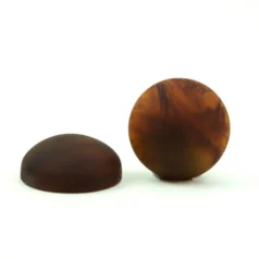 19 mm Round Resin Matt Cabochon -  Amber marble