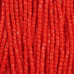 Czech Seed Beads, 9/0, 3-Cut - Opaque Orange (strung)