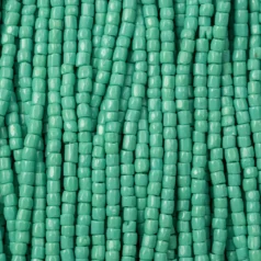 Czech Seed Beads, 9/0, 3-Cut - Opaque Green Turquoise (strung)