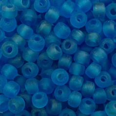 Beads, Glass Beads,  7mm Crow, Transparent Matte BLUE