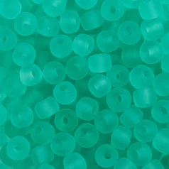 Beads, Glass Beads,  7mm Crow, Transparent Matte AQUA