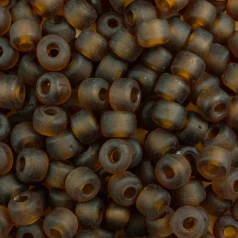 Beads, Glass Beads,  7mm Crow, Transparent Matte Khaki Brown