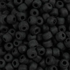 Beads, Glass Beads,  7mm Crow, Opaque Matte BLACK