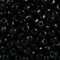 Beads, Glass Beads,  7mm Crow, Opaque BLACK