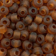 Glass Crow Bead - 9mm - Transparent Matte Amber